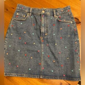 & Other Stories polka dot denim skirt